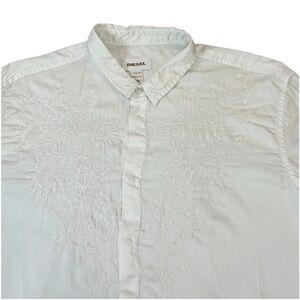 Diesel Embroidered Button Up Shirt Men’s Xl Cream Western